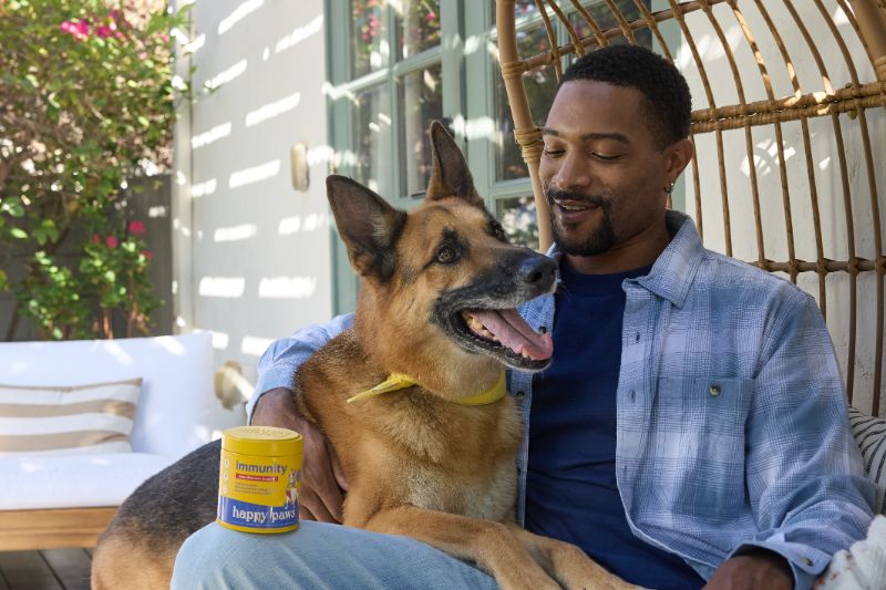 German Shepard enjoying Immunity Dog Supplement